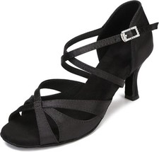 Women's Latin Dance Shoes Female's Ballroom Salsa 2.5 3 Inch Heel