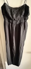 NWT J Crew Women’s Dress 10 Black Spaghetti Strap Calf Length