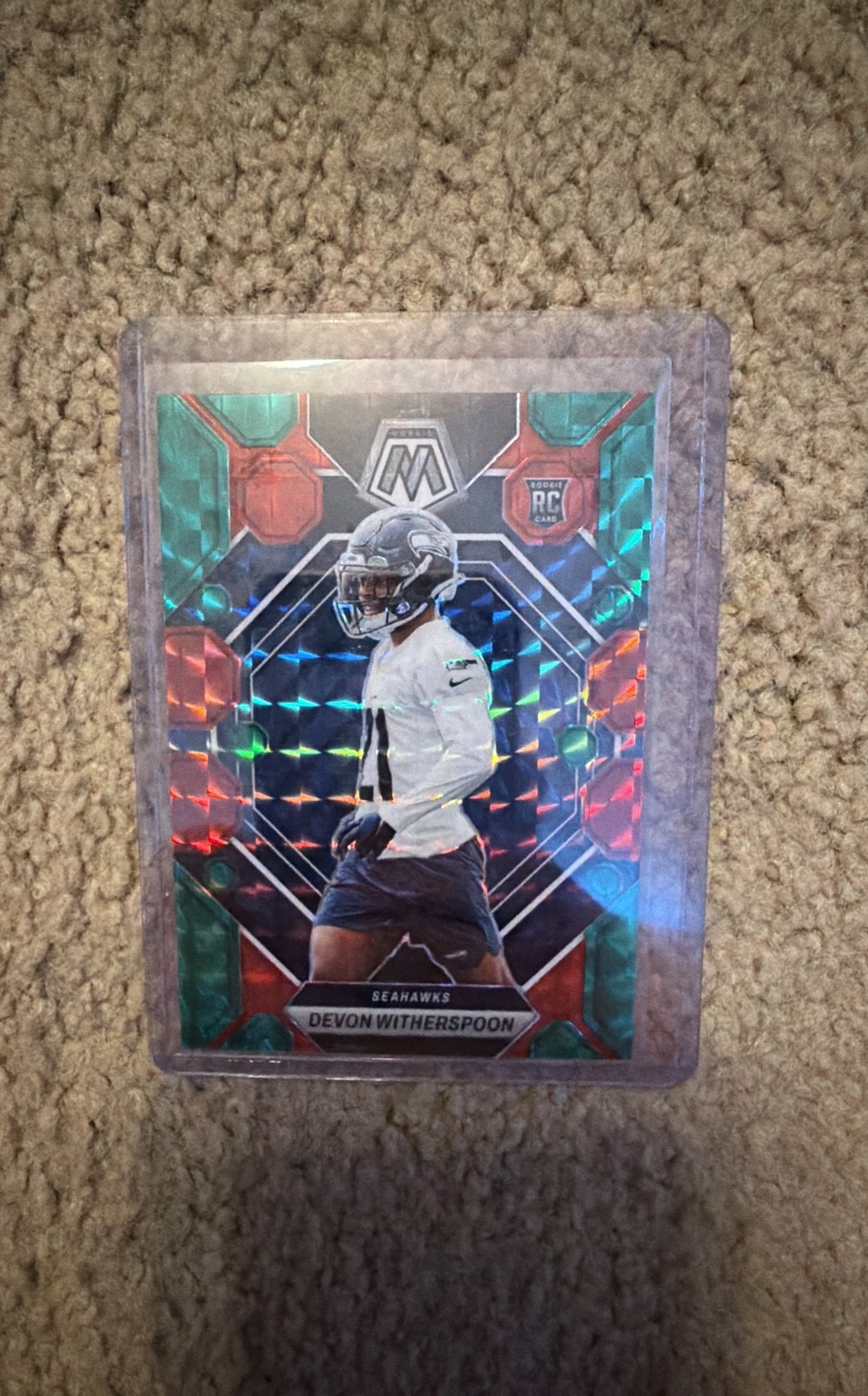 2023 Panini Mosaic - Rookies Devon Witherspoon Choice Red & Green Mosaic Prizm