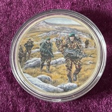 SAS & ROYAL NAVY FALKLANDS WAR 45mm SILVER PLATE MEDALLION Battle for Mount Kent