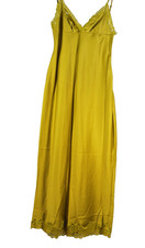 NWD, HOUSE OF CB Chartreuse Satin Slip Dress in Green Sz L #LD0198