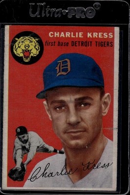 1954 Topps Baseball #219 Charlie Kress, Vg/Ex, Detroit Tigers