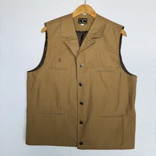 Wyoming Traders Bronco Canvas Vest Tan Size Large