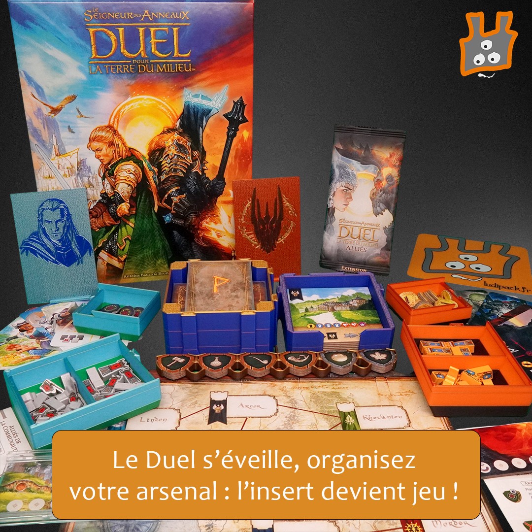 Insert pour Le Seigneur des Anneaux DUEL organiseur de jeu de société pour 2