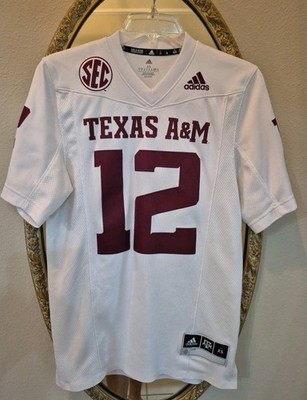 Adidas SEC White Texas A&M University Football Jersey Adult (XS) Extra Small #12