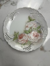 Vintage Decorative Plate Perfored Border Hand...