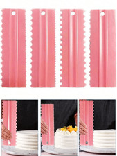 4Pcs Cake Decorating Comb Edge Smoother Cream Butter Scraper Pastry Baking Tool