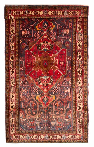Vintage Hand-Knotted Area Rug 5'4" x 9'10" Traditional Wool Carpet