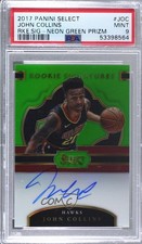 2017 Select Rookie Signatures Neon Green Prizm 23/65 John Collins PSA 9 Auto k1f