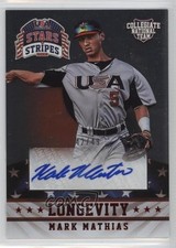 2015 Stars and Stripes Longevity Signatures Ruby 42/49 Mark Mathias #70 Auto 0o9