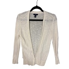 Gap Women's XS Cream Open Front Long Sleeve Knit Cardigan Sweater Layering