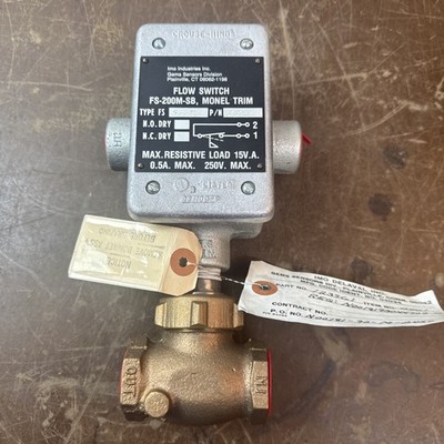 IMO INDUSTRIES Gems Sensors Flow Switch FS-200M-SB MONEL TRIM PN: 123961 3/4'' VB