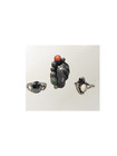 3 Lot Vintage Silver Rings w/ Onyx, Red Coral, & Green Peridot sz 4, 4-1/2 & 5 — photo 1