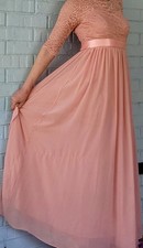 BerryLove Blush Pink Lace Maxi Dress Size S NWT Formal Bridesmaid Wedding Guest