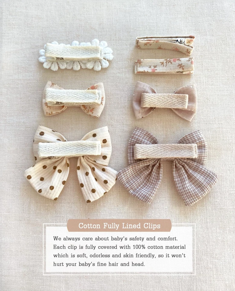 Floral Hair Bow Clips for Baby Girls, 20 Pack Flower Fully Lined Alligator Clips - Image 3 of 4