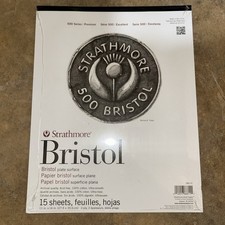 Strathmore 580-72 500 Series Bristol, 2-Ply Plate Surface, 11"x14", White, 15