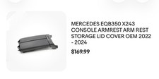 Mercedes Eqb350 X243 Console Armrest Arm Rest Storage Lid Cover Oem 2022 - 2024