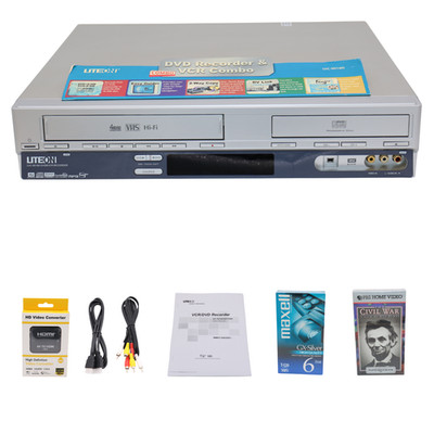 Liteon LVC-9016G DVD VCR Combo Recorder VHS to DVD Transfer + AV to HDMI Adapter