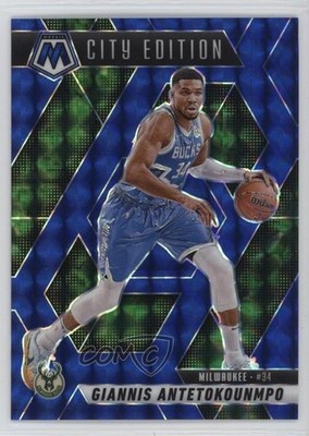 2024 Panini Mosaic City Edition Blue Prizm 63/199 Giannis Antetokounmpo #282 pe8