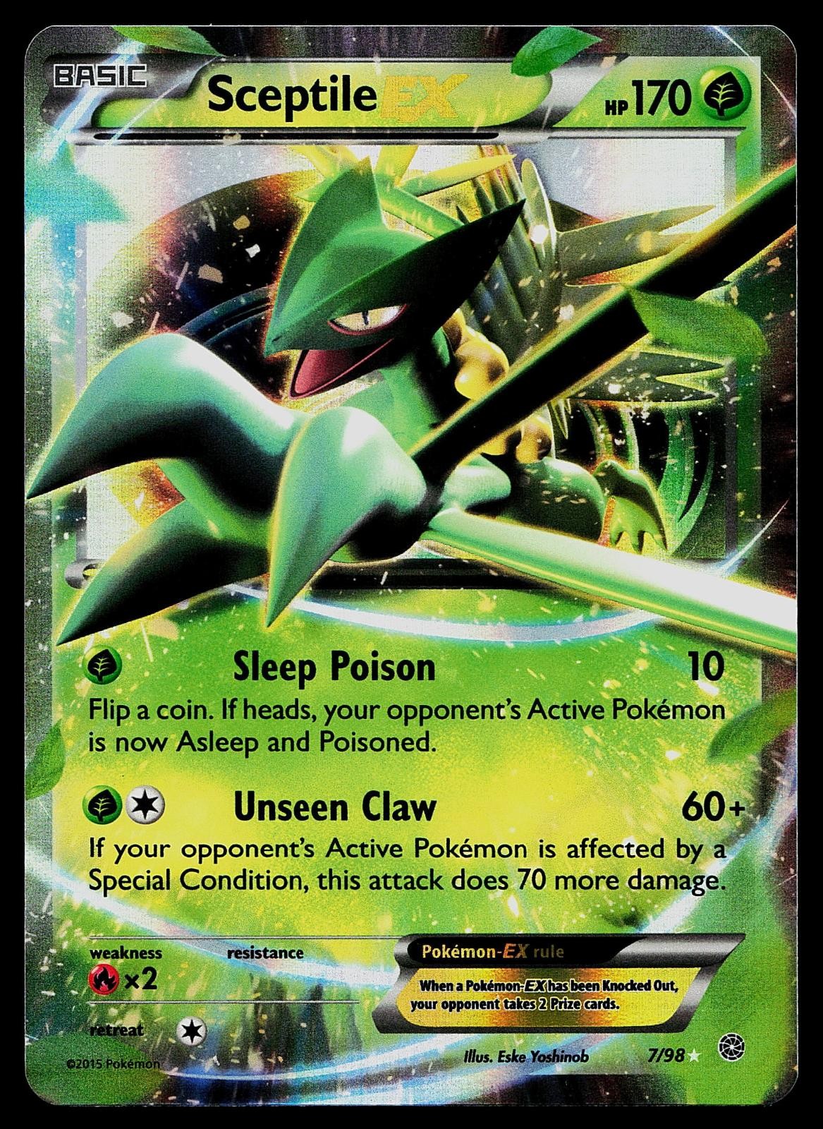 Pokemon Card - Sceptile EX Ancient Origins 7/98 Holo EX Rare