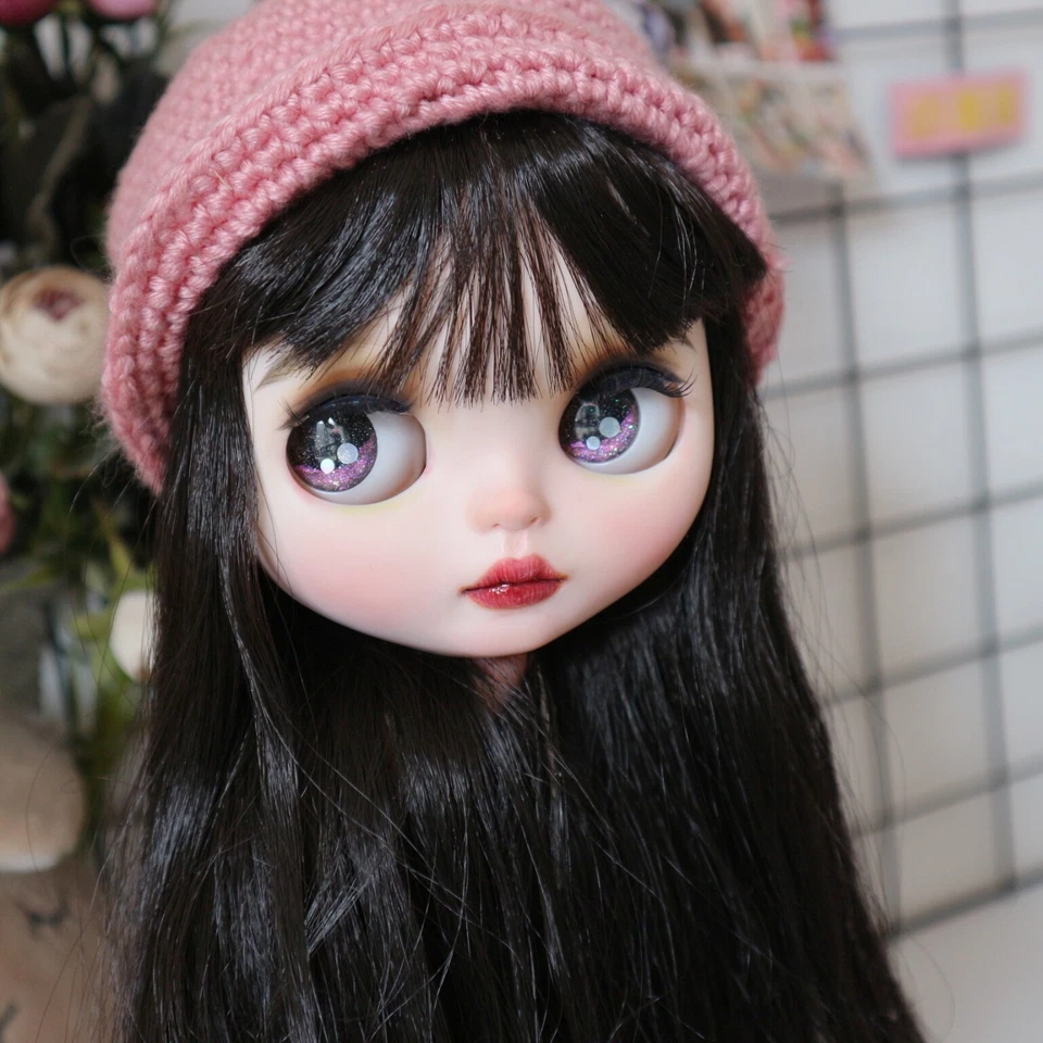 Placa frontal personalizada solo muñeca Blythe RBL hecha a mano ÚNICA EN SU CLASE maquillaje completo facial Foto 3 de 4