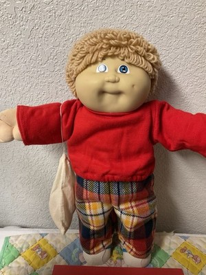 RARE VTG Cabbage Patch Kid Boy IC1-Taiwan Wheat Loops Blue Eyes Head Mold #3  85