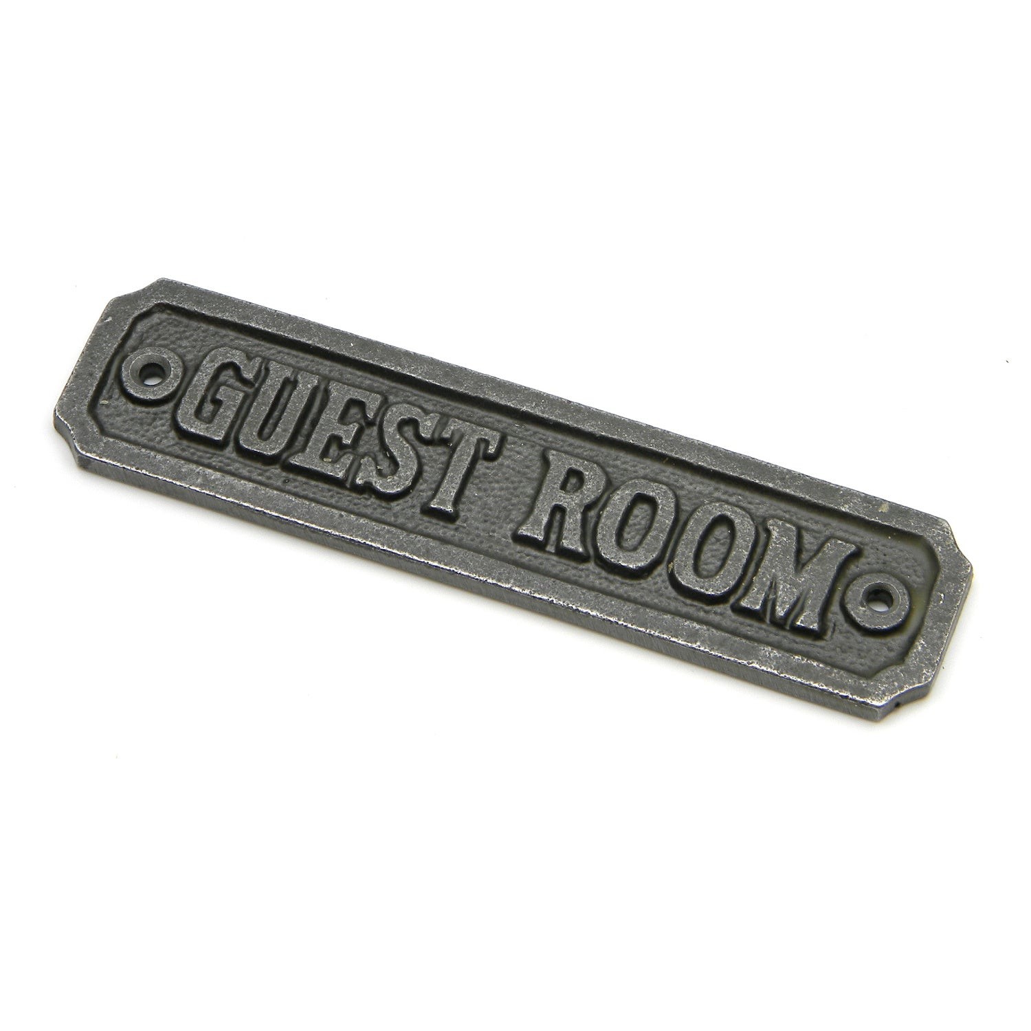 Oakcrafts - Antique Cast Iron Guest Room Door Sign - 145mm x 35mm