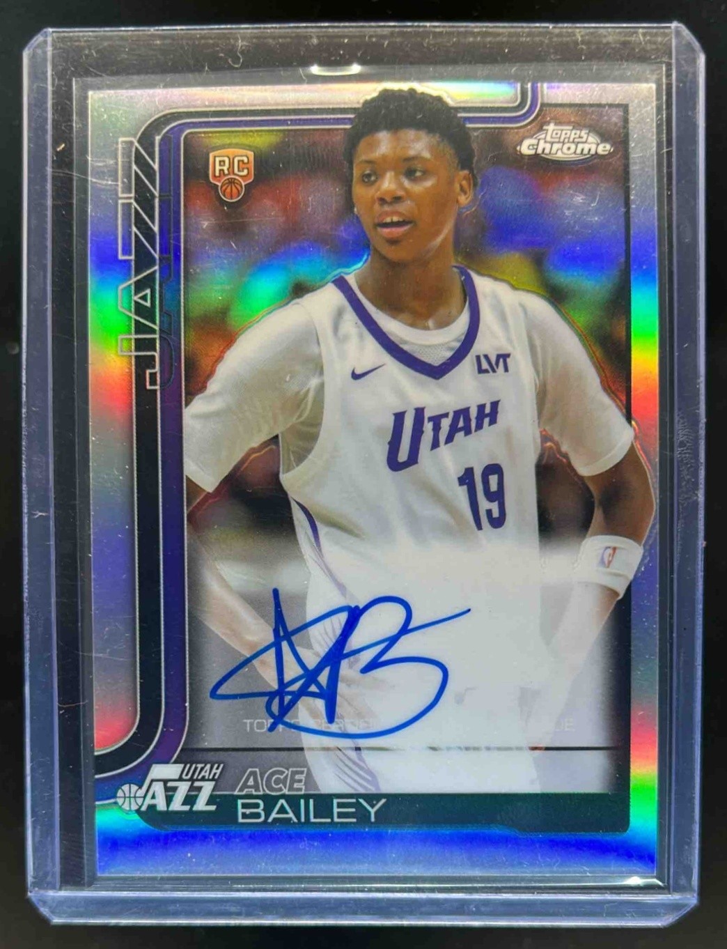 2025-26 Topps Chrome Ace Bailey Rookie Auto RC Refractor #TCAR-AB Jazz