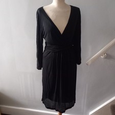 Women's Boden Black Wrap Top style Dress UK size 12