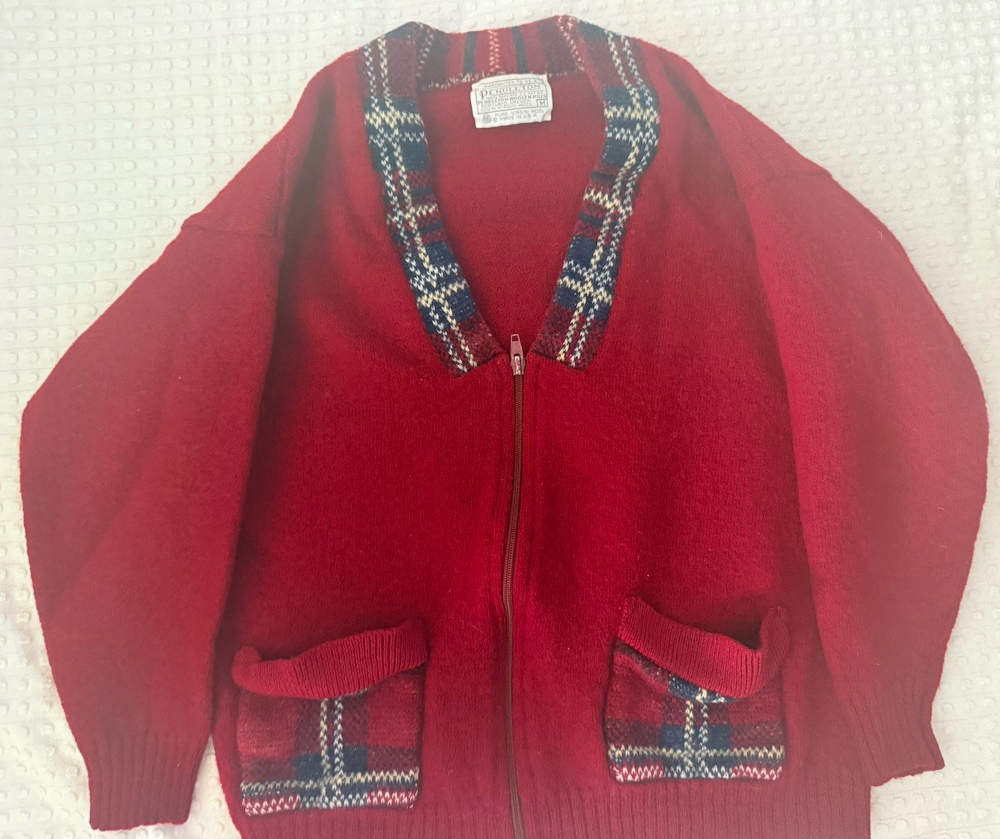 Vintage Pendleton Sweater Medium Wool Cardigan - image 1