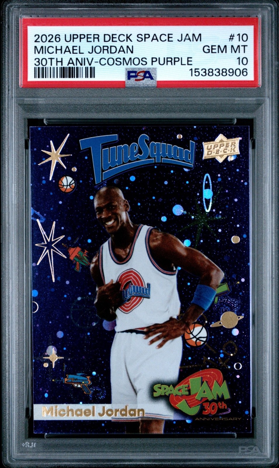 2026 Upper Deck Space Jam Michael Jordan 30th Aniv Cosmos Purple #10 PSA 10 Gem