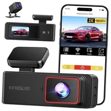 Wireless Dash Cam Front and Rear 2K, WiFi APP Dash Camera E2PRO DUAL DASHCAM