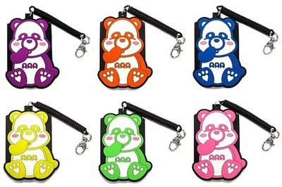E~Panda Rubber Pass Case Set of 6 Men s Wallets with Coil Reel