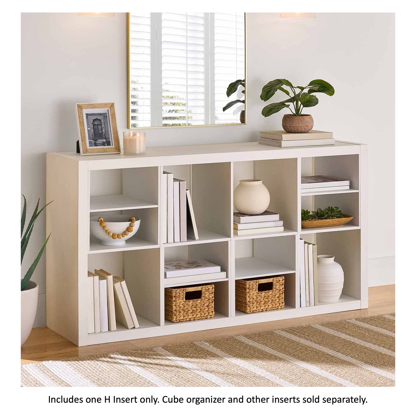 Hot,Better Homes & Gardens H Shelf Insert for Cube Organizers, White Texture
