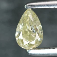 1.00Ct Rare! 100% Natural No Treated I-1 Extreme Pear Fancy Light Yellow Diamond