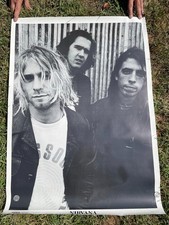 Vintage Nirvana Original Poster Made in England Kurt Cobain Monochrome 90s Rare