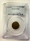 1914-D WHEAT PENNY PCGS VF 30 US COIN 1C #13774683