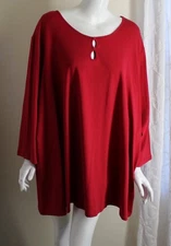 NWT Catherine's Sz 4X WOW Red SO SOFT SUPIMA COTTON T-Shirt Tunic Top Cotton