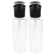  2pcs Travel Lotion Pump Bottle Refillable Empty Facial Cream Container Clear