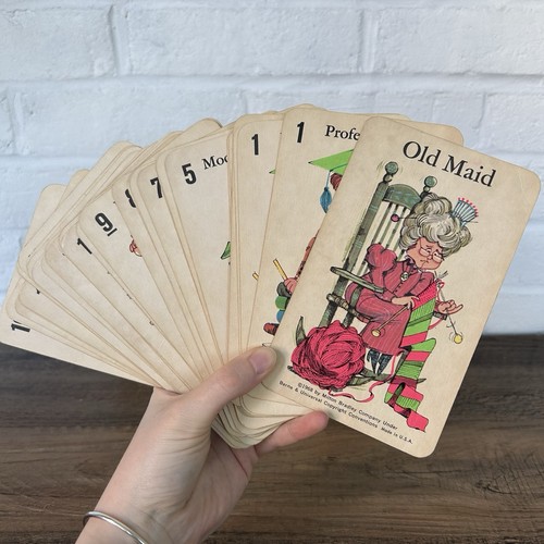Vintage 1968 Old Maid Jumbo Card Game Milton Bradley 4875 Complete - Picture 2 of 10