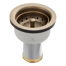 DEEP STRAINER BASKET WITH LIFT STOPPER - AGED BRASS