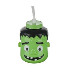 Frankenstein Sippy Cup Tumbler Screw-On Lid Straw Holiday Seasonal Party Favor