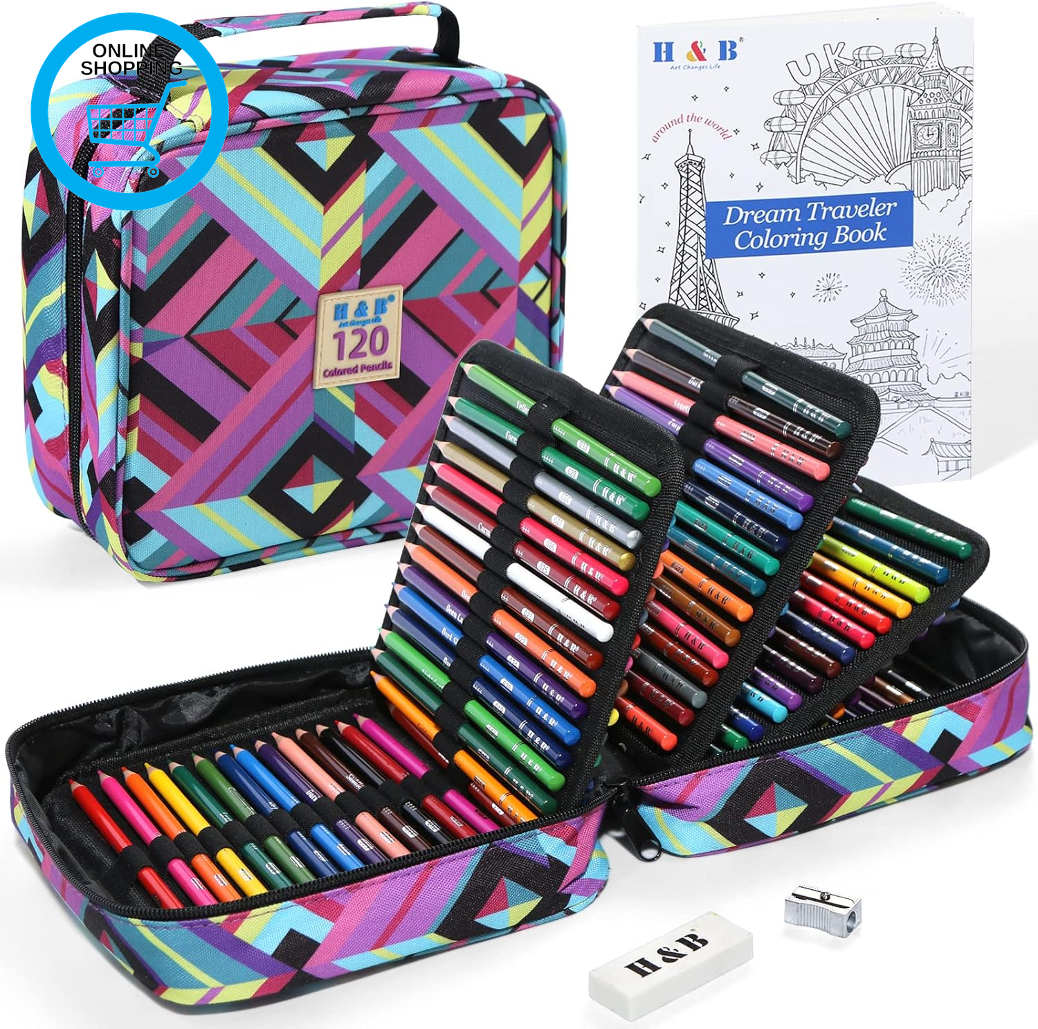 Colouring Pencils 120 Colours Oil Based Coloured Pencils Drawing Set with Colour