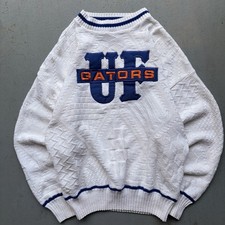 Nutmeg 90s University of Florida Gators Cream Color Knit Sweater Size Large