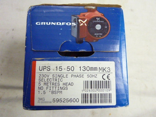 GRUNDFOS UPS 15-50 130 SELECTRIC DOMESTIC HEATING CIRCULATOR PUMP 59525600