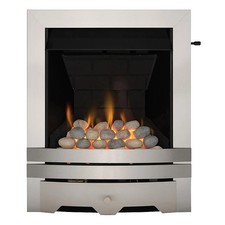 Focal Point Lulworth Gas fire Brushed stainless steel effect Slide control 3.1kW