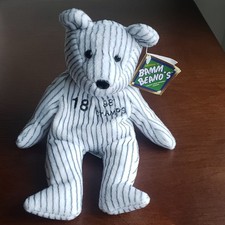 Salvino's Bamm Beano's 1998 Plush Bear Brosius 18 Champs Striped