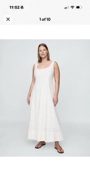 gap linen blend square neck maxi dress Linen-Blend Square-Neck Maxi Dress