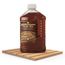 FERRIS Teak Oil (2 Litre) Premium Wood Treatment for Garden Furniture Decking & 10.79 per litre