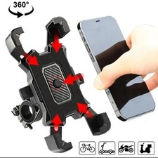 Motorcycle/Bike Handlebar Phone Holder Clamp Mount Black Plastic Adjustable 360